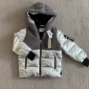 Nununu Metallic Silver Puffer Jacket - NWT